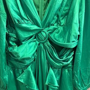 Boohoo Plus Coral Pleated Maxi Dress